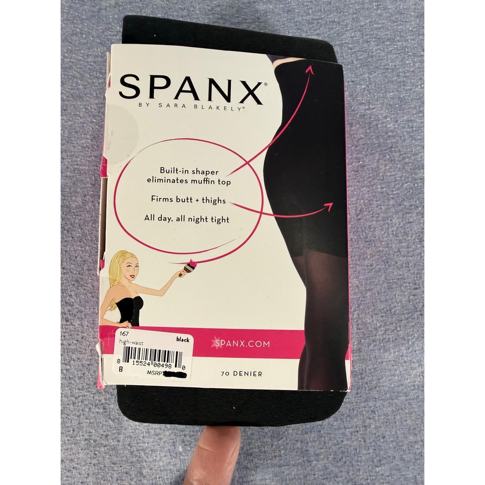 Spanx High Waisted Tights Black Opaque 70 Denier Shaper Size B 167